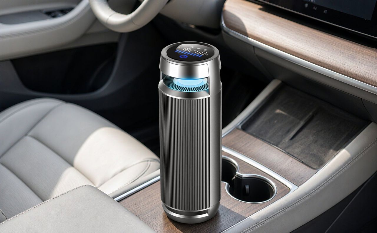 AMC-005 Car Air Purifier | 360° HEPA Ionizer