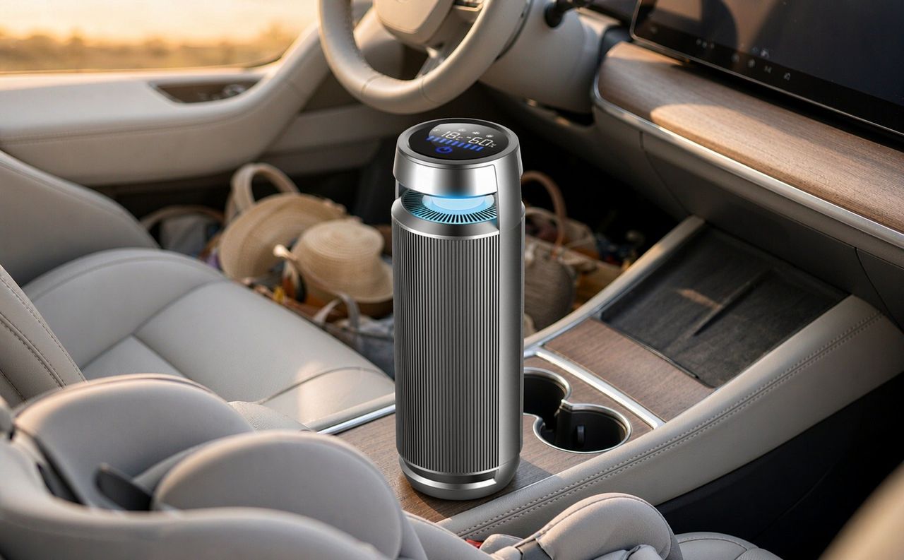 AMC-005 Car Air Purifier | 360° HEPA Ionizer