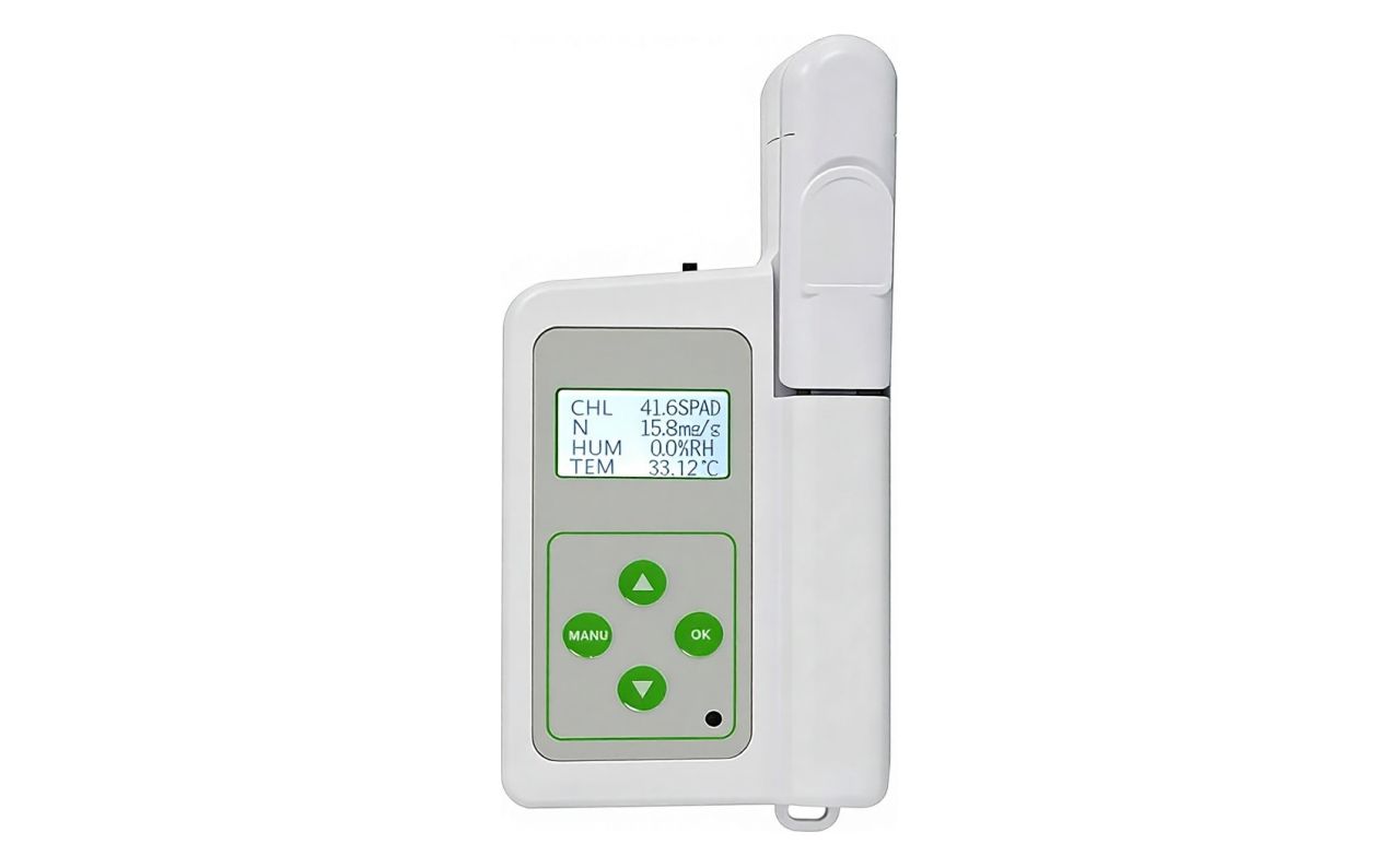 Meta Description: MC-100 handheld chlorophyll meter measures SPAD nitrogen leaf humidity and temperature in real time. 2mm×2mm spot data storage. Keywords: chlorophyll meter SPAD meter plant leaf analyzer nitrogen tester portable chlorophyll tester Tags: Chlorophyll Meter SPAD Meter Plant Analyzer SKU: MC-100