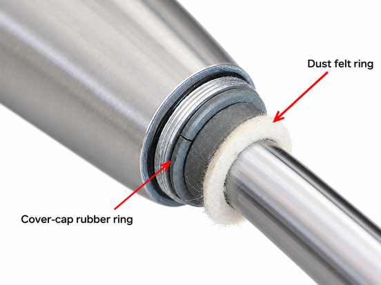 HT-225 Concrete Test Hammer — Dust felt ring and cover cap rubber ring