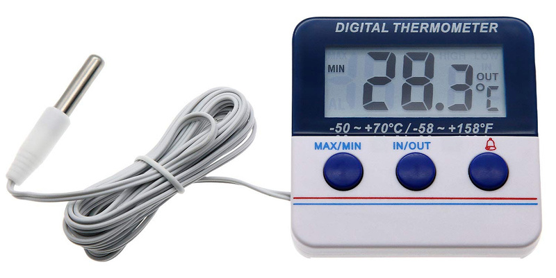 AMT-105 Refrigerator Freezer Thermometer with Wired Probe